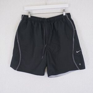 Nike Black Cargo Pocket Swim Trunks Large 32/6.5 High Rise‎ Not Lined